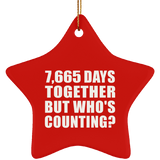 21st Anniversary 7,665 Days Together But Who's Counting - Star Ornament