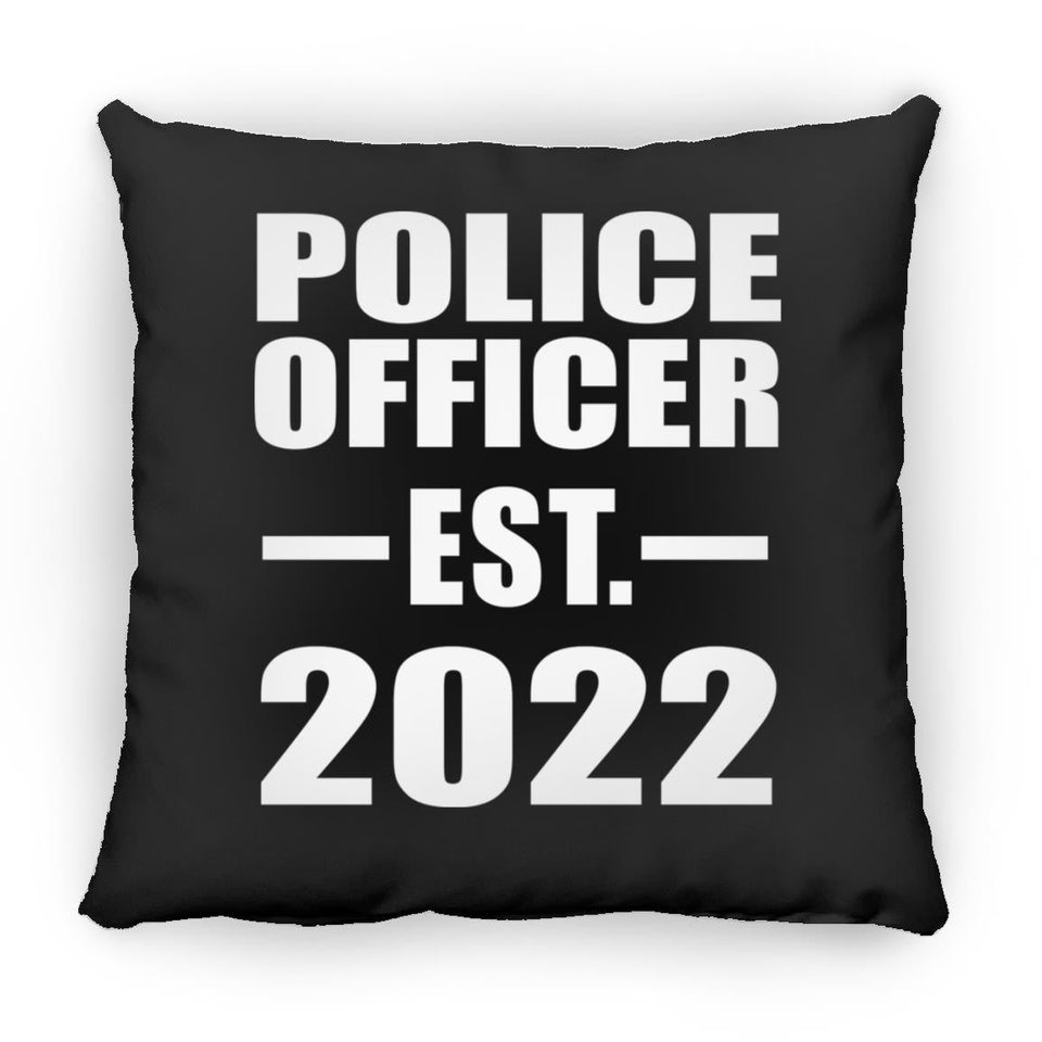 Police Officer Established EST. 2022 - Throw Pillow Black