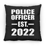 Police Officer Established EST. 2022 - Throw Pillow Black