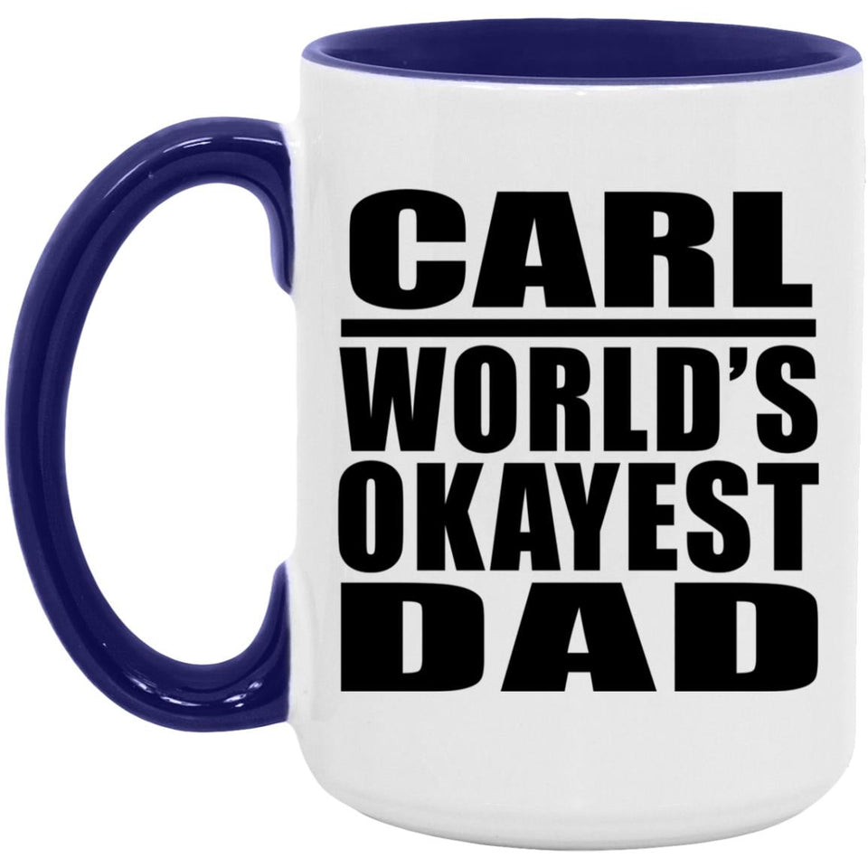 Carl World's Okayest Dad - 15oz Accent Mug Purple
