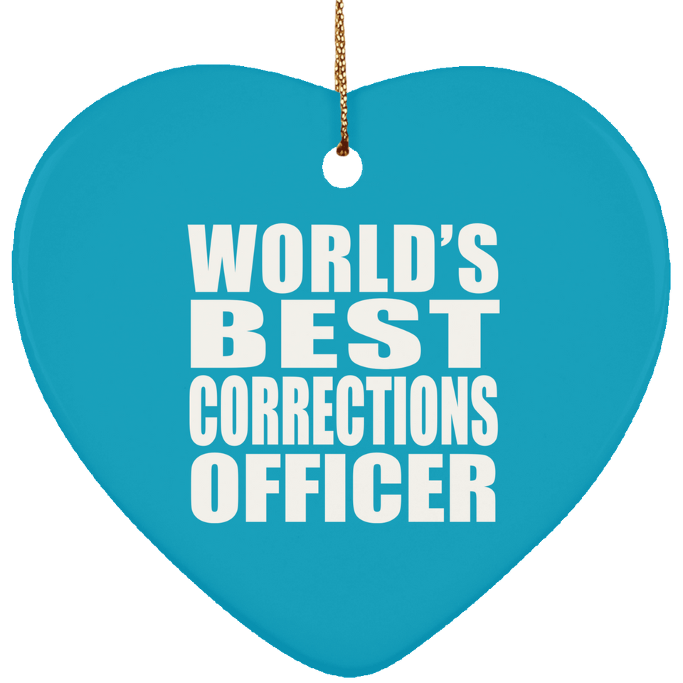 World's Best Corrections Officer - Heart Ornament