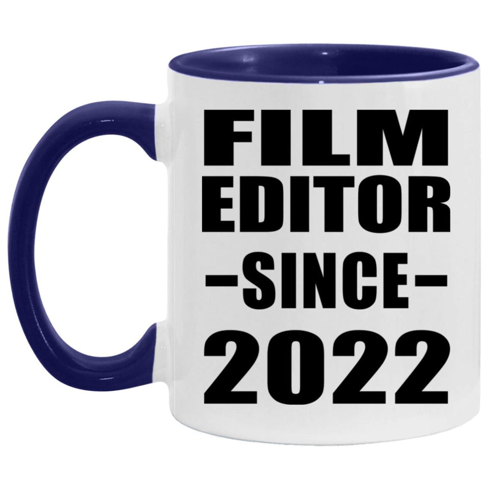 Film Editor Since 2022 - 11oz Accent Mug Purple