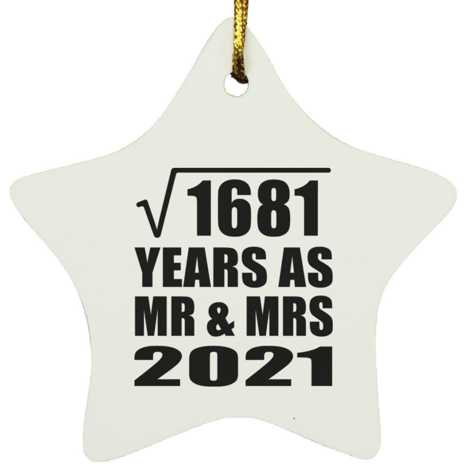 41st Anniversary Square Root of 1681 Years As Mr & Mrs 2021 - Star Ornament