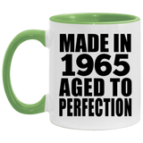 59th Birthday Made In 1965 Aged to Perfection - 11oz Accent Mug Green