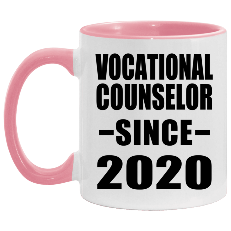 Vocational Counselor Since 2020 - 11oz Accent Mug Pink
