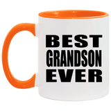 Best Grandson Ever - 11oz Accent Mug Orange
