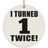 2nd Birthday I Turned 1 Twice - Circle Ornament