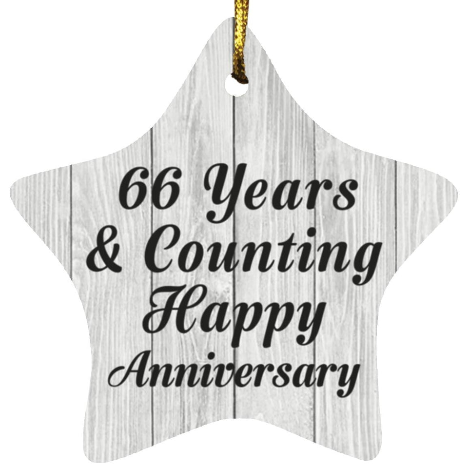 66th Anniversary 66 Years & Counting Happy Anniversary - Star Ornament F