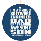 Proud Software Engineer Dad Of Awesome Son - Circle Ornament