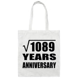 33rd Anniversary Square Root of 1089 Years Anniversary - Tote Bag White