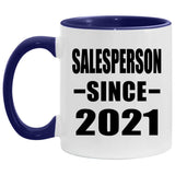 Salesperson Since 2021 - 11oz Accent Mug Purple