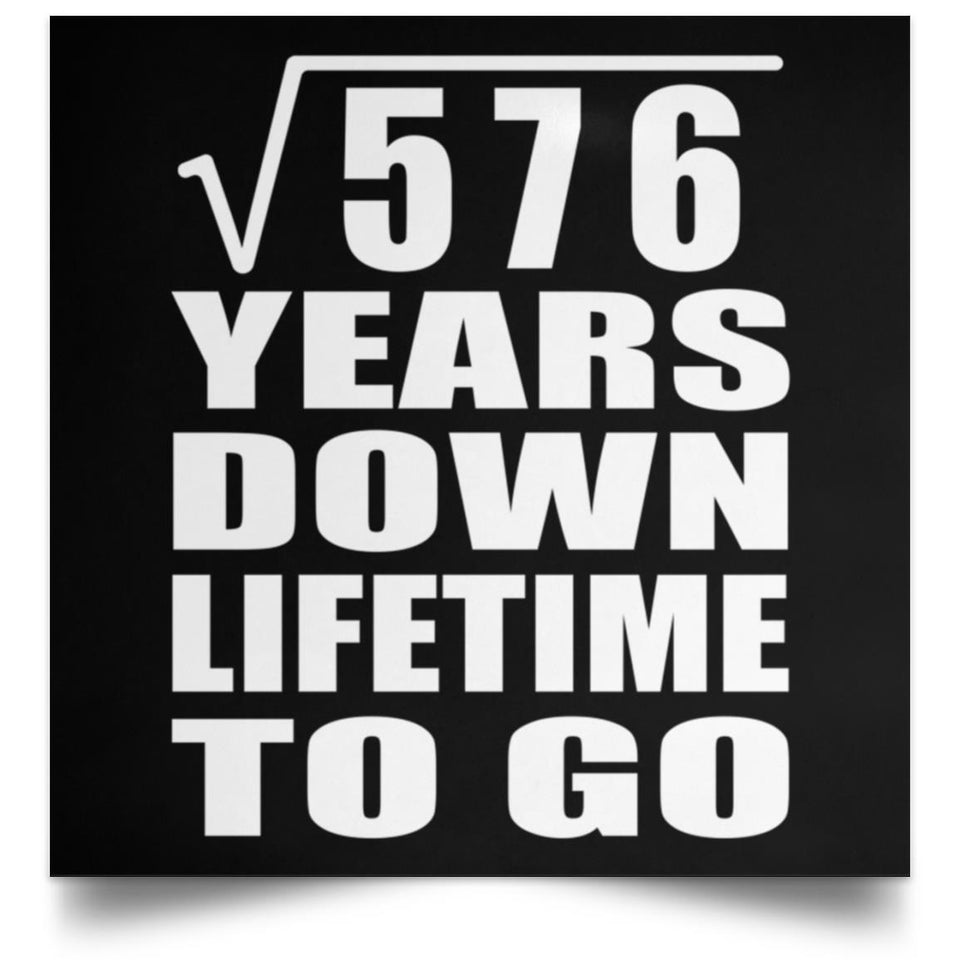 24th Anniversary Square Root of 576 Years Lifetime To Go - Poster Square