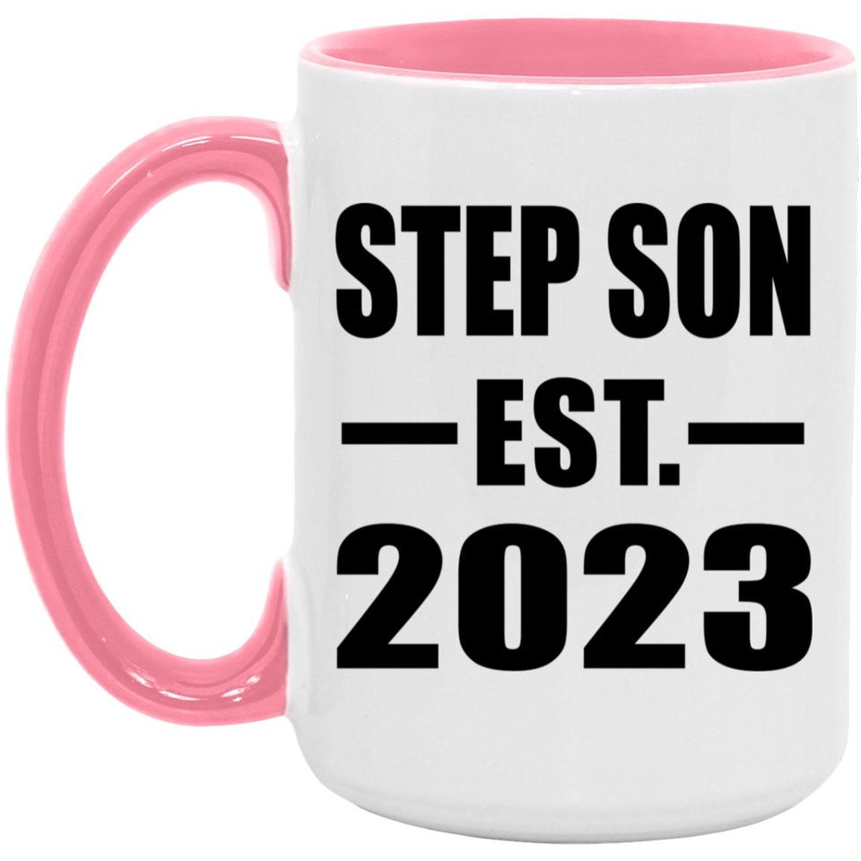 Step Son Established EST. 2023 - 15oz Accent Mug Pink