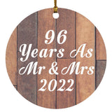 96th Anniversary 96 Years As Mr & Mrs 2022 - Circle Ornament E