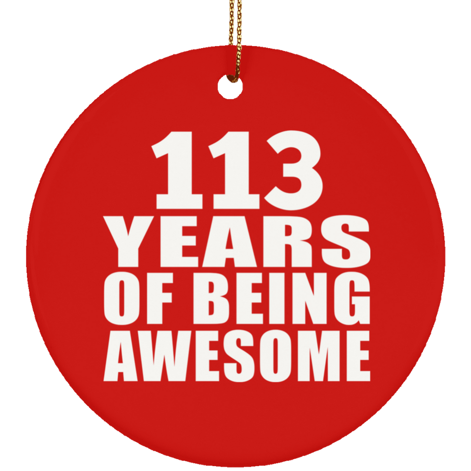 113th Birthday 113 Years Of Being Awesome - Circle Ornament