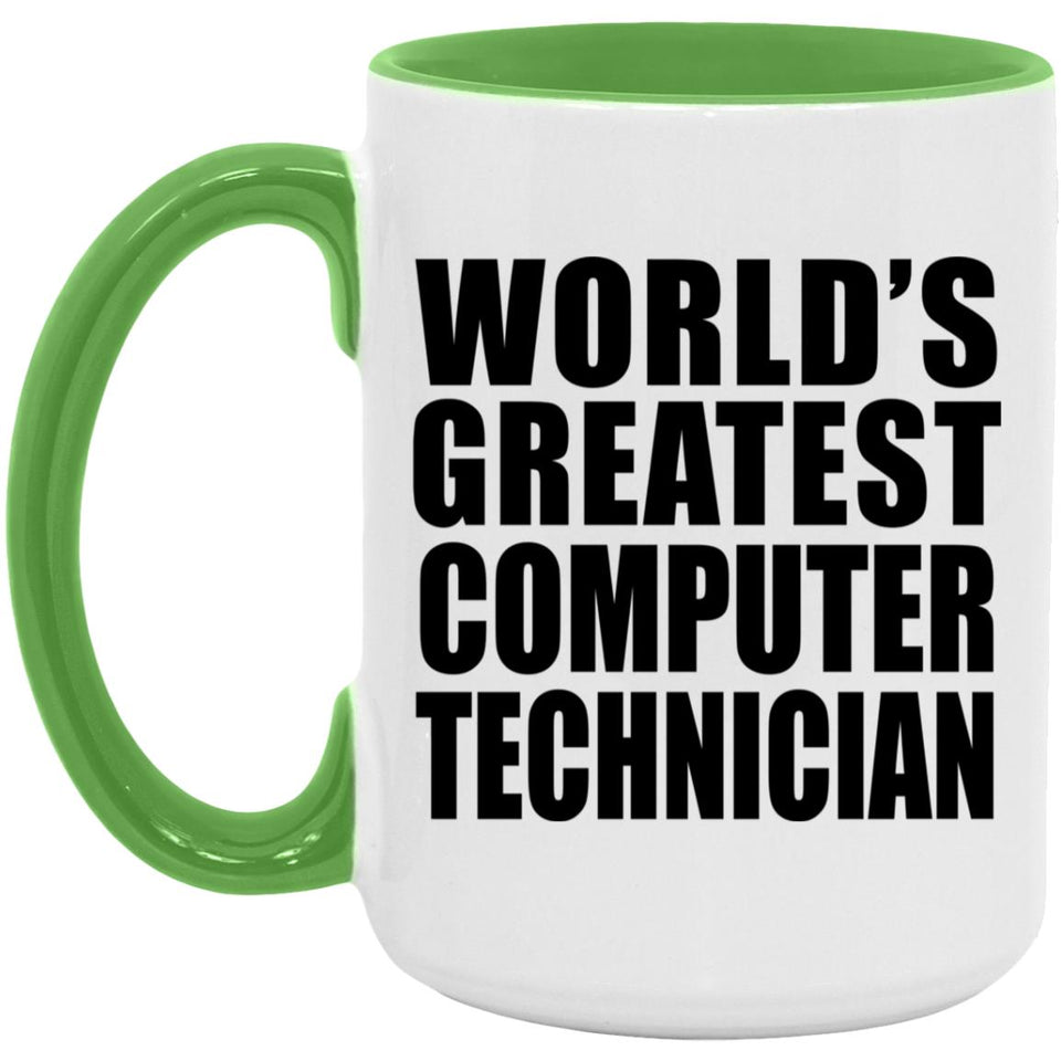 World's Greatest Computer Technician - 15oz Accent Mug Green