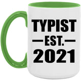 Typist Established EST. 2021 - 15oz Accent Mug Green