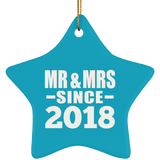 6th Anniversary Mr & Mrs Since 2018 - Star Ornament