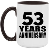 53rd Anniversary 53 Years Anniversary - 15oz Accent Mug Black