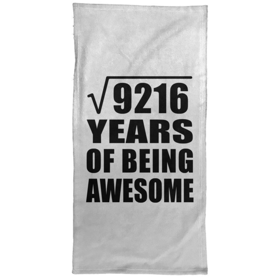 96th Birthday Square Root of 9216 Years of Being Awesome - Hand Towel