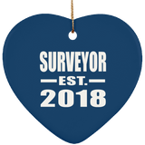 Surveyor Established EST. 2018 - Heart Ornament