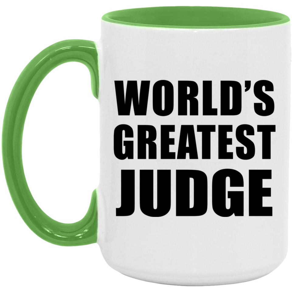 World's Greatest Judge - 15oz Accent Mug Green