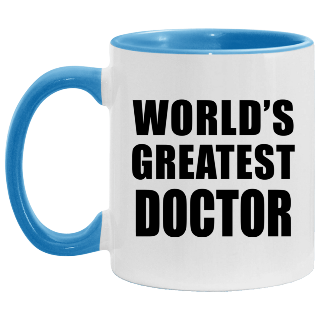 World's Greatest Doctor - 11oz Accent Mug Blue