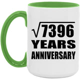 86th Anniversary Square Root of 7396 Years Anniversary - 15oz Accent Mug Green