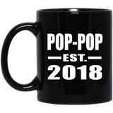 Pop-Pop Established EST. 2018 - 11 Oz Coffee Mug Black