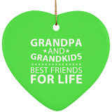 Grandpa and Grandkids, Best Friends For Life - Heart Ornament