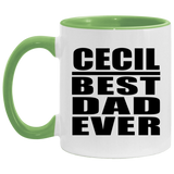 Cecil Best Dad Ever - 11oz Accent Mug Green