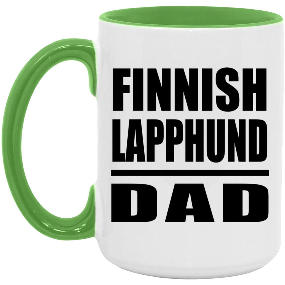 Finnish Lapphund Dad - 15oz Accent Mug Green