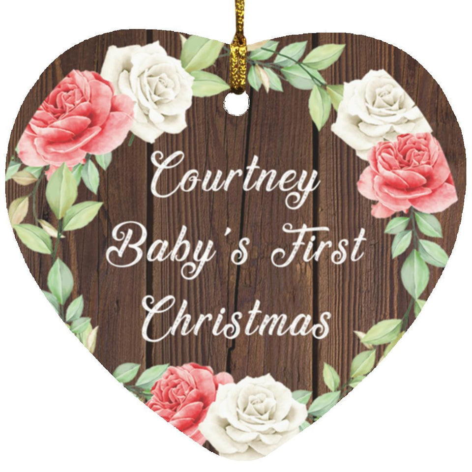 Courtney Baby's First Christmas - Heart Ornament A