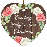 Courtney Baby's First Christmas - Heart Ornament A