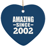22nd Birthday Amazing Since 2002 - Heart Ornament