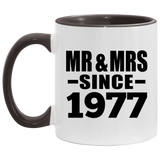 47th Anniversary Mr & Mrs Since 1977 - 11oz Accent Mug Black
