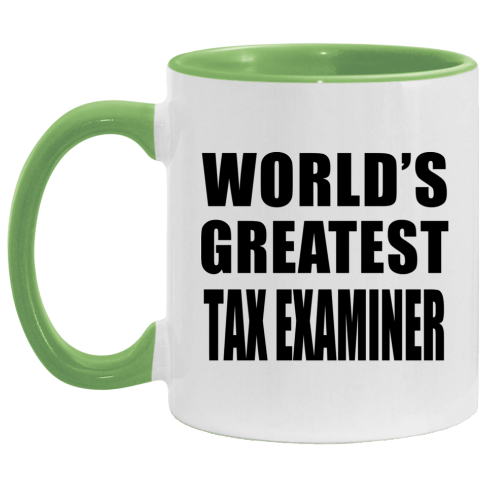 World's Greatest Tax Examiner - 11oz Accent Mug Green