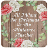 All I Want For Christmas Is My Miniature Pinscher - Drink Coaster B