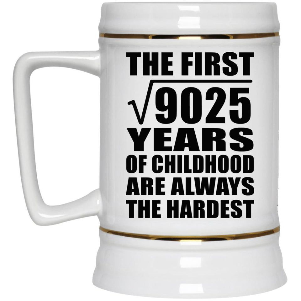 95th Birthday Square Root of 9025 Years of Childhood - Beer Stein
