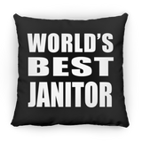 World's Best Janitor - Throw Pillow Black