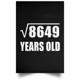 93rd Birthday Square Root of 8649 Years Old - Poster Portrait