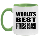World's Best Fitness Coach - 11oz Accent Mug Green