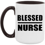 Blessed Nurse - 15oz Accent Mug Black