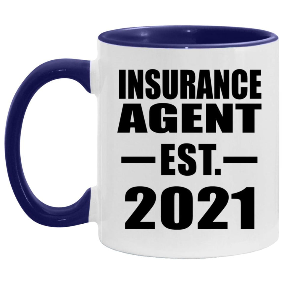 Insurance Agent Established Est. 2021 - 11oz Accent Mug Purple