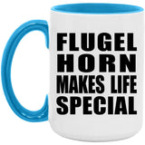 Flugel Horn Makes Life Special - 15oz Accent Mug Blue
