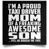 Proud Taxi Driver Mom Of Awesome Son - Poster Square
