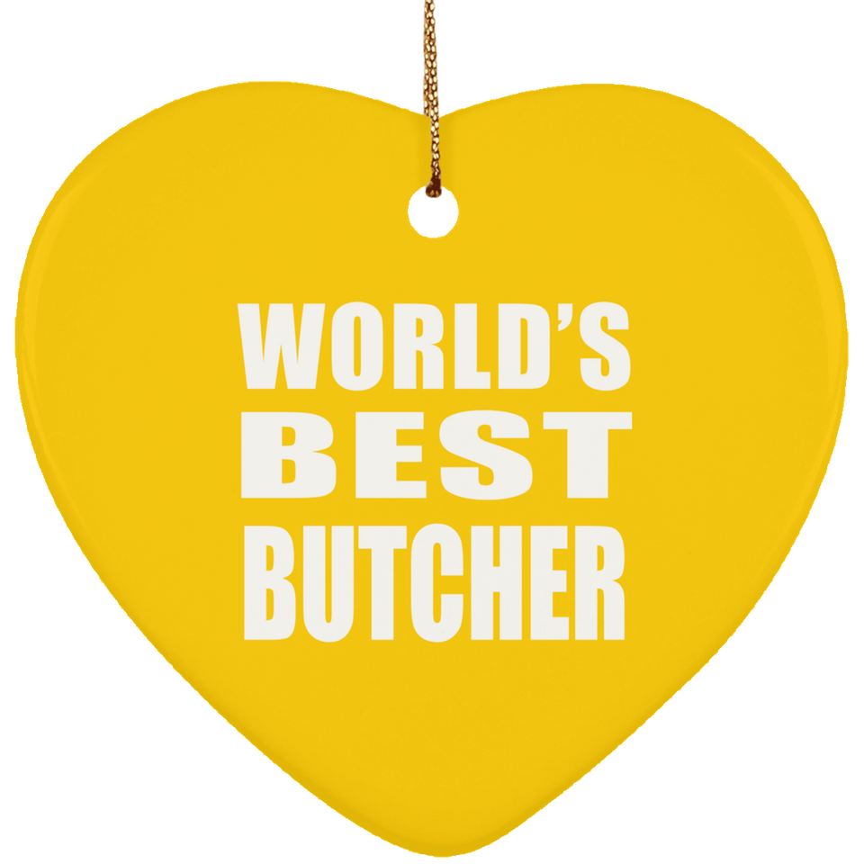 World's Best Butcher - Heart Ornament