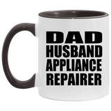 Dad Husband Appliance Repairer - 11oz Accent Mug Black