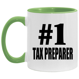 Number One #1 Tax Preparer - 11oz Accent Mug Green