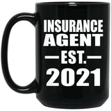 Insurance Agent Established EST. 2021 - 15oz Coffee Mug Black